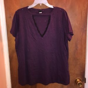 Torrid distressed choker tee